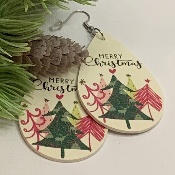 Christmas Earring, Christmas Tree Earring, Holiday Earring, Gift Idea, Tree - Picture 5 of 6